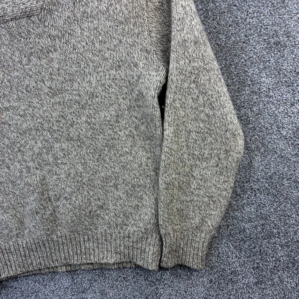 Vintage L.L. Bean Sweater Mens Large Tan Shawl Neck Wool Blend Pullover Knit